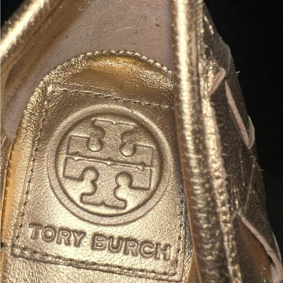 Tory Burch Gold Quilted Ballet Flats - Picture 3 of 3